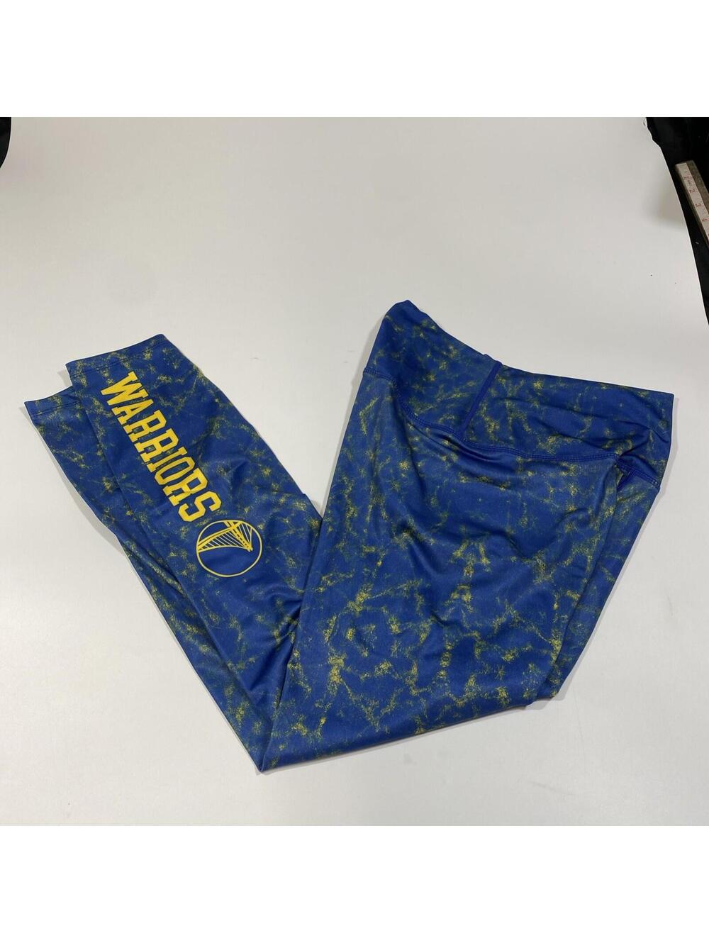 Foco NBA Golden State Warriors Women's Medium Blue Yellow Graphic Leggings New